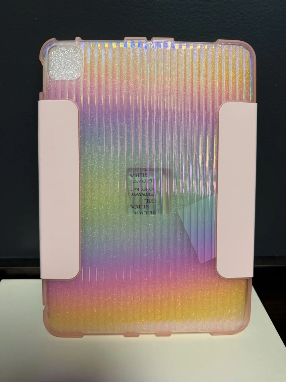 heyday Light Pink and Multicolor Tablet Folio Case with Gold Trim for IPad Pro11